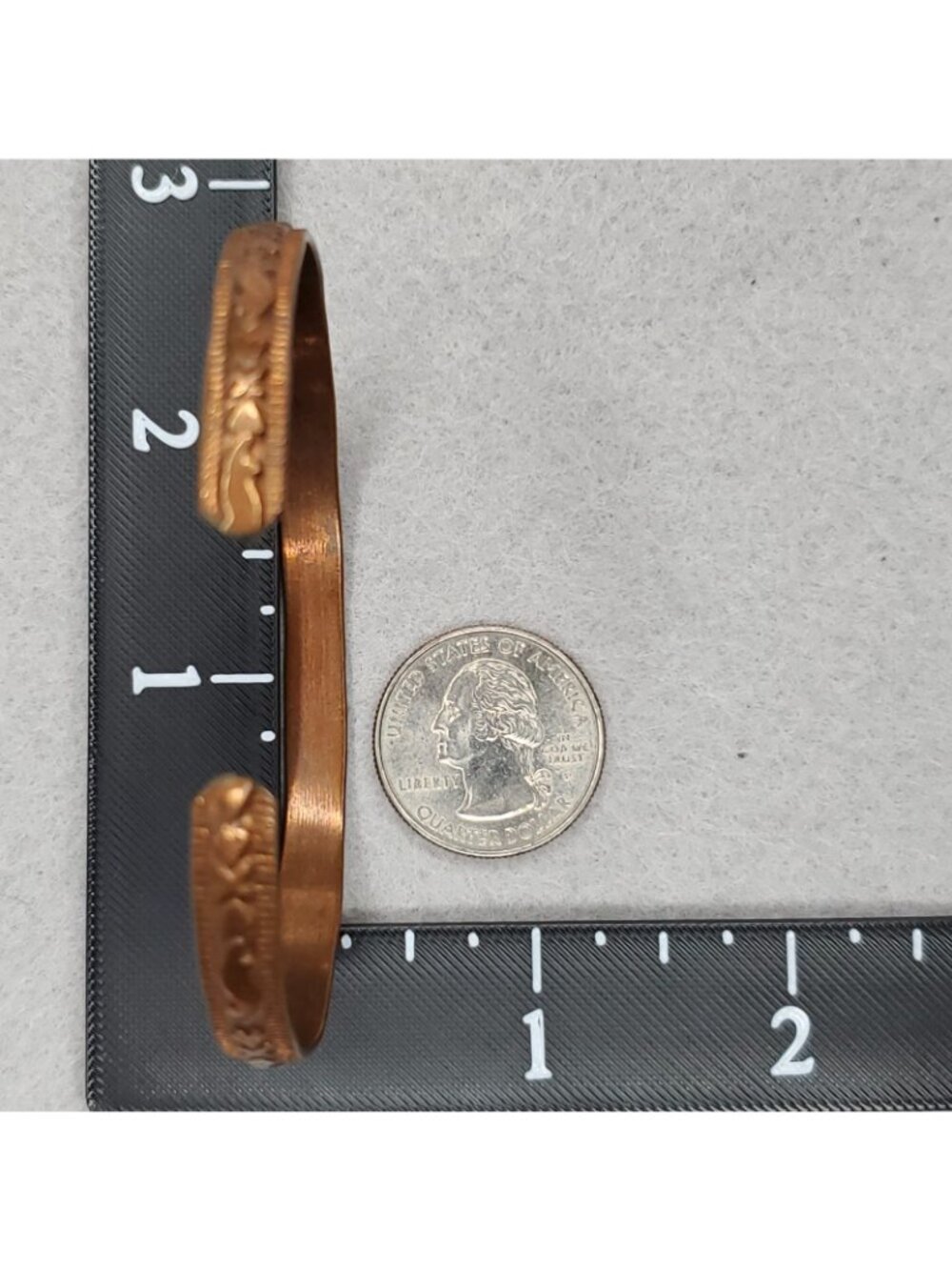 Vintage Copper Bracelet Etched Cuff .25" X 7.5" - Picture 8 of 8